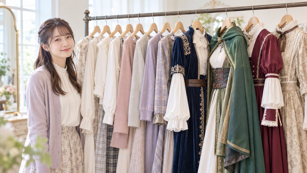 チャットレディの衣装レンタルの棚(私服からコスプレまで)